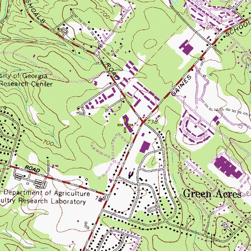 Topographic Map of Georgetown Square Shopping Center, GA