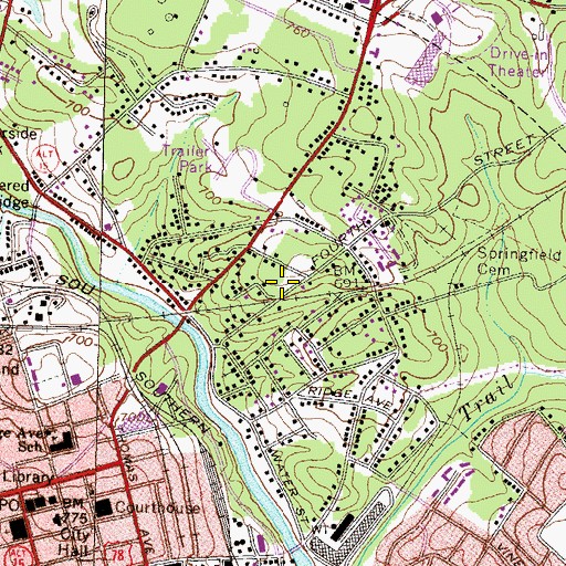 Topographic Map of Hillside Park, GA