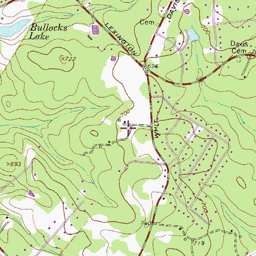 Topographic Map of Hunters Ridge, GA
