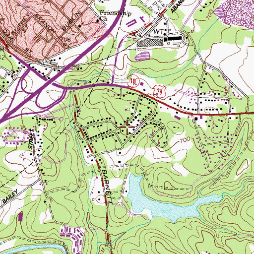 Topographic Map of Lakewood, GA