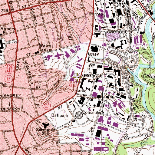 Topographic Map of Lutheran Student Center, GA