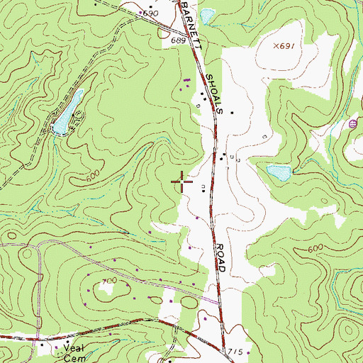 Topographic Map of Old Heritage Farm, GA