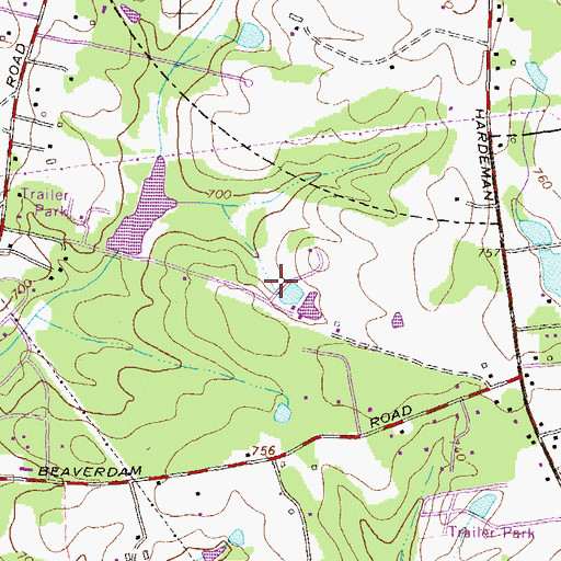 Topographic Map of Overlook Lake, GA