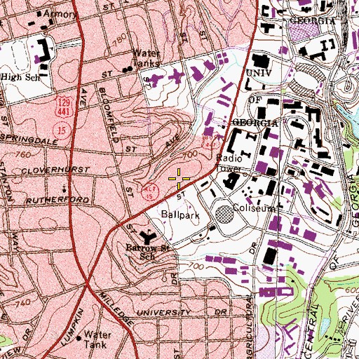 Topographic Map of Presbyterian Center, GA