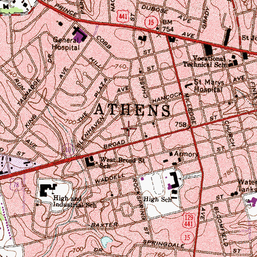 Topographic Map of Saint Johns Holiness Church, GA