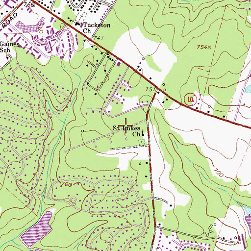 Topographic Map of Shadow Moss, GA