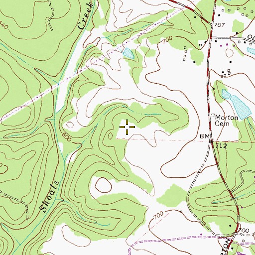 Topographic Map of Shoal Creek Farms, GA