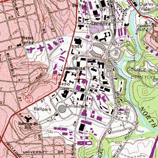 Topographic Map of Soule Hall, GA