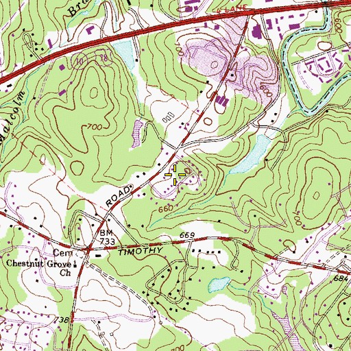 Topographic Map of Windy Hill, GA