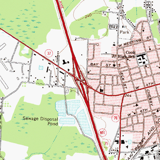 Topographic Map of Exit 10, GA