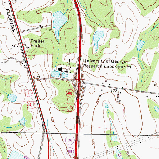 Topographic Map of Exit 22, GA