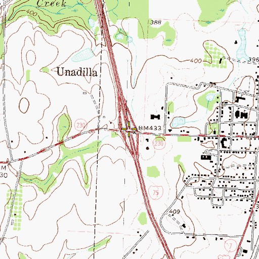 Topographic Map of Exit 40, GA
