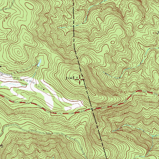 Topographic Map of Burnt Mountain Estates, GA