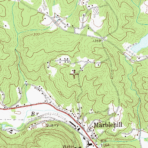 Topographic Map of Marble Hill School (historical), GA