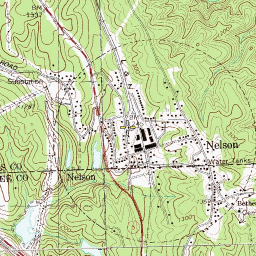 Topographic Map of Nelson Methodist Church, GA