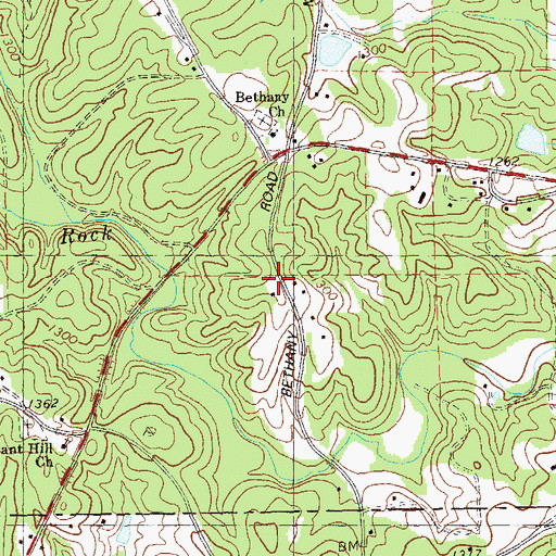 Topographic Map of Pleasant View Church (historical), GA