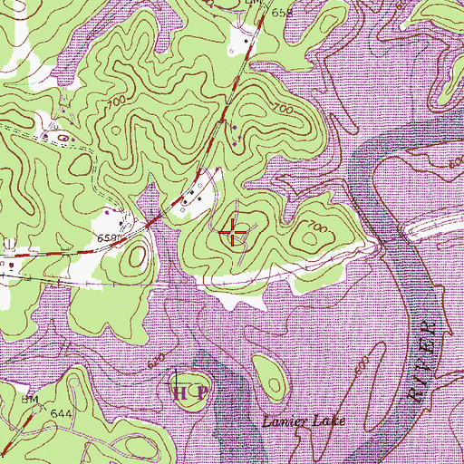 Topographic Map of Briarcreek Estates, GA