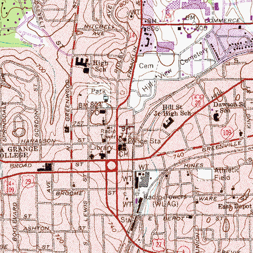 Topographic Map of Congregational Bethel, GA