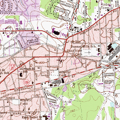 Topographic Map of Second Baptist Church, GA