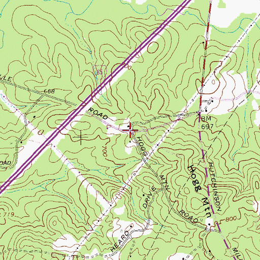 Topographic Map of Hogg Mountain, GA