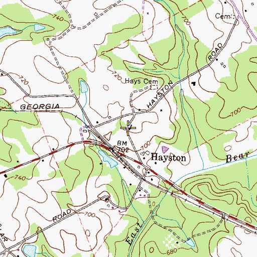 Topographic Map of Luther Hayes Church, GA