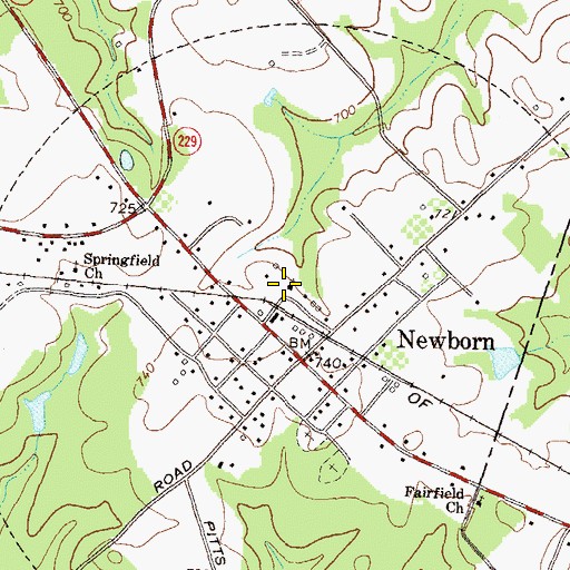 Topographic Map of Newborn United Methodist Church, GA