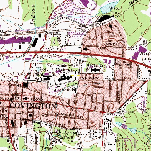 Topographic Map of Sharp Learning Center, GA