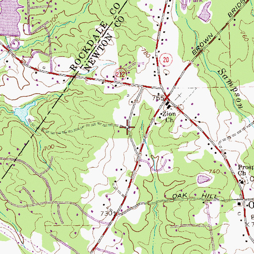 Topographic Map of West Forest, GA