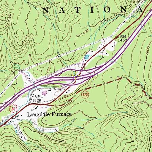 Topographic Map of Interchange 35, VA