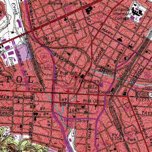 Topographic Map of Emmanuel Episcopal Church, VA