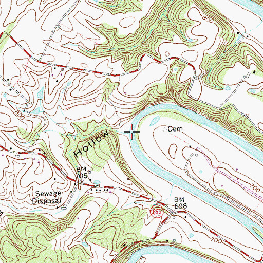 Topographic Map of Hollow Run, VA