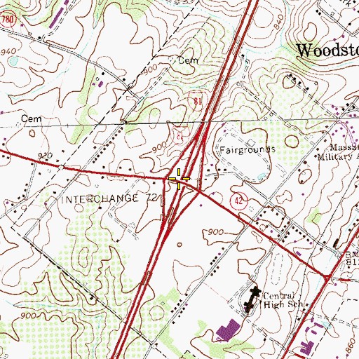 Topographic Map of Interchange 283, VA