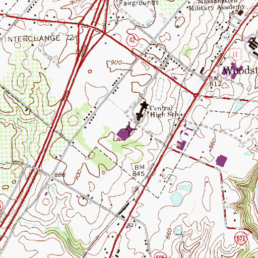 Topographic Map of W W Robinson Elementary School, VA