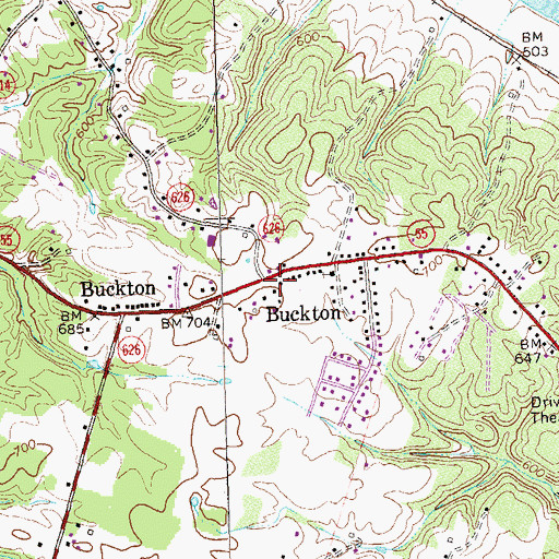 Topographic Map of Buckton School (historical), VA