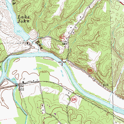 Topographic Map of Cattle Ford, VA