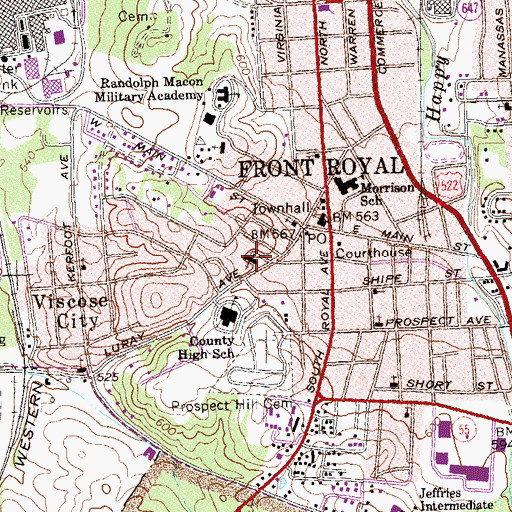 Topographic Map of Front Royal Presbyterian Church, VA