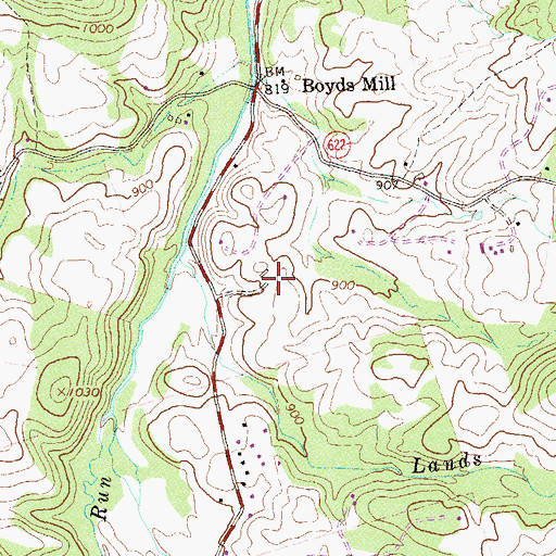 Topographic Map of Glenn Manor Tree Farm, VA