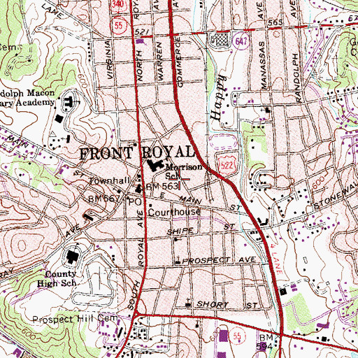 Topographic Map of John Wesley Methodist Episcopal Church (historical), VA