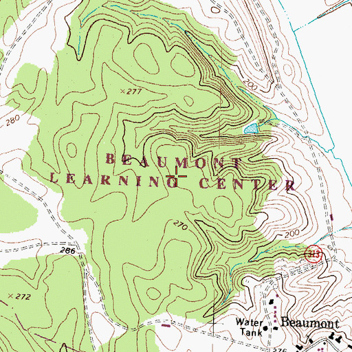 Topographic Map of Beaumont Learning Center, VA