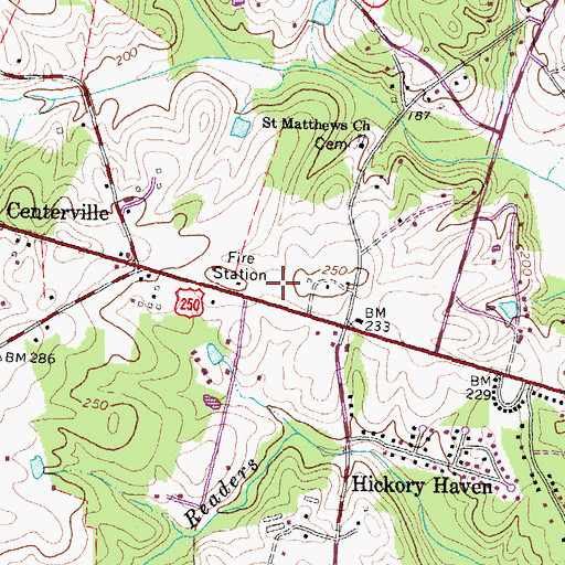 Topographic Map of Broadview Shopping Center, VA