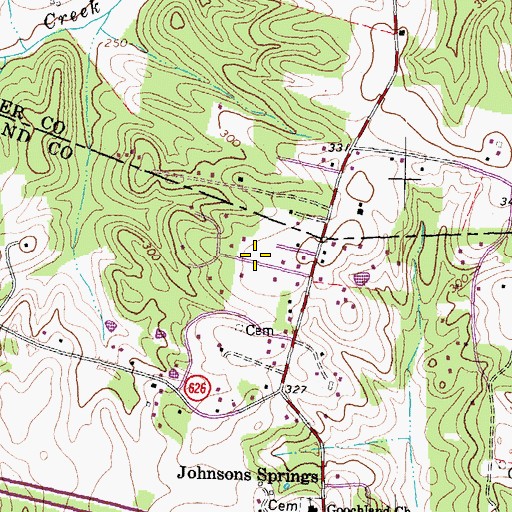 Topographic Map of Dawnington Sabot, VA