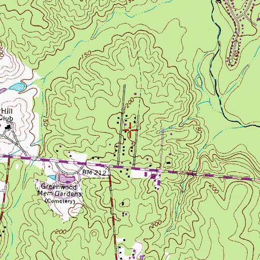 Topographic Map of Huguenot Hills, VA