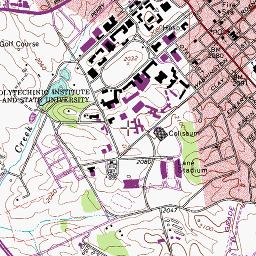 Topographic Map of Cochrane Hall, VA