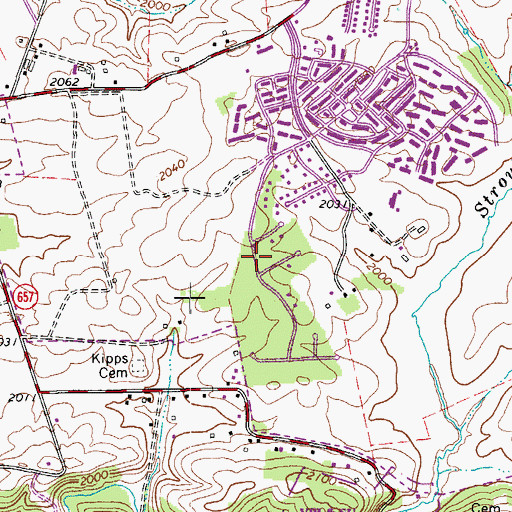 Topographic Map of Stroubles Mill, VA