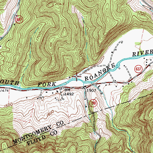 Topographic Map of Tices Mill (historical), VA