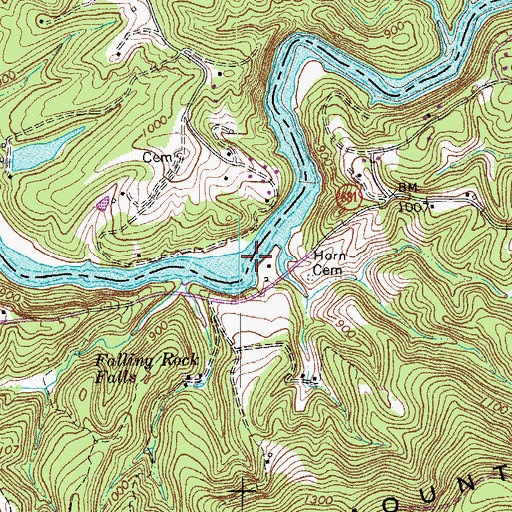 Topographic Map of McVeighs Ford, VA