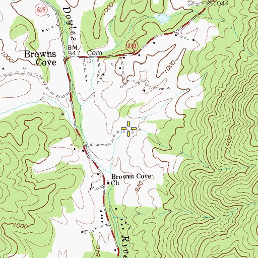 Topographic Map of Branch Point, VA