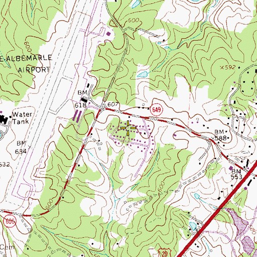 Topographic Map of Deerwood, VA