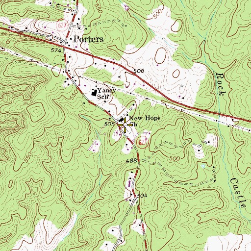 Topographic Map of New Hope Cemetery, VA