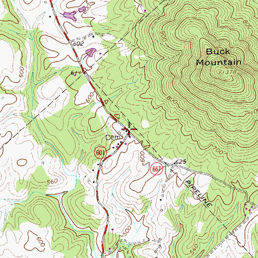 Topographic Map of Patterson Store, VA